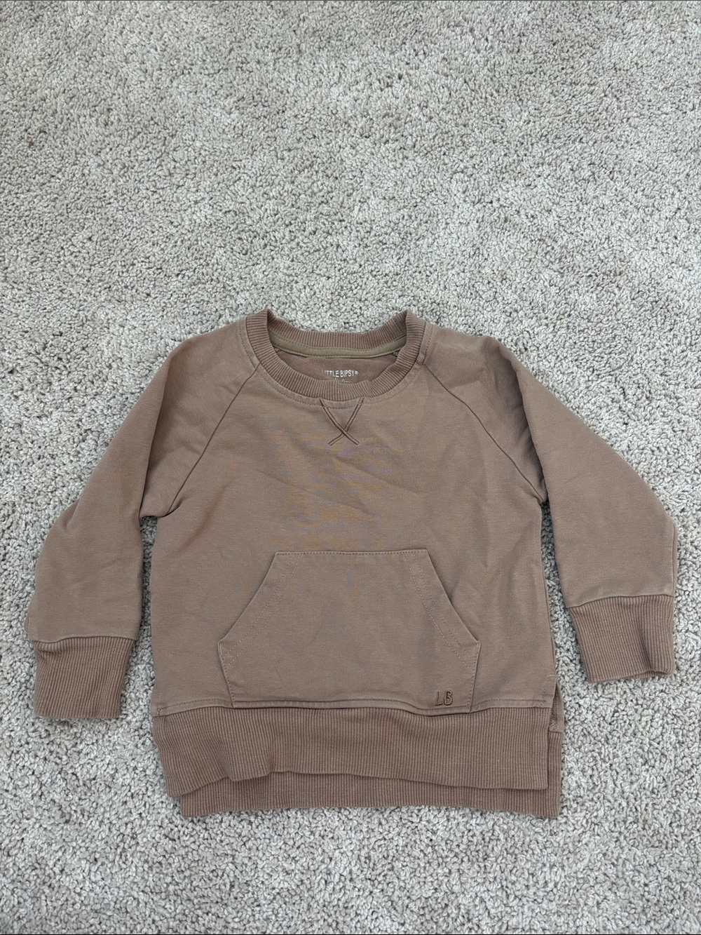 Little Bipsy Taupe Brown Pullover Sweatshirt